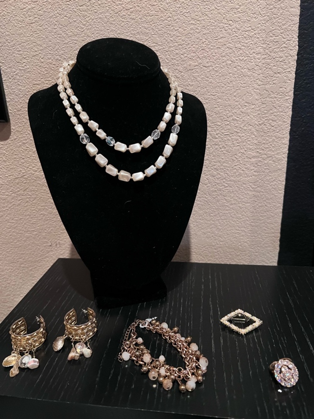 Pearl Bead Layered Necklace set